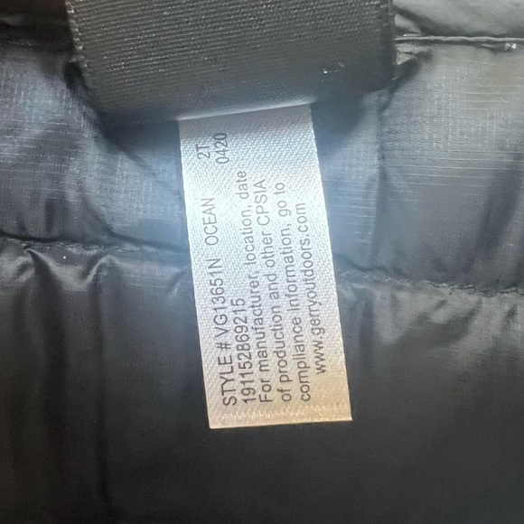 GERRY Kids' Mckinley Quilted Down Hooded Jacket In Ocean size 2T - Picture 7 of 8